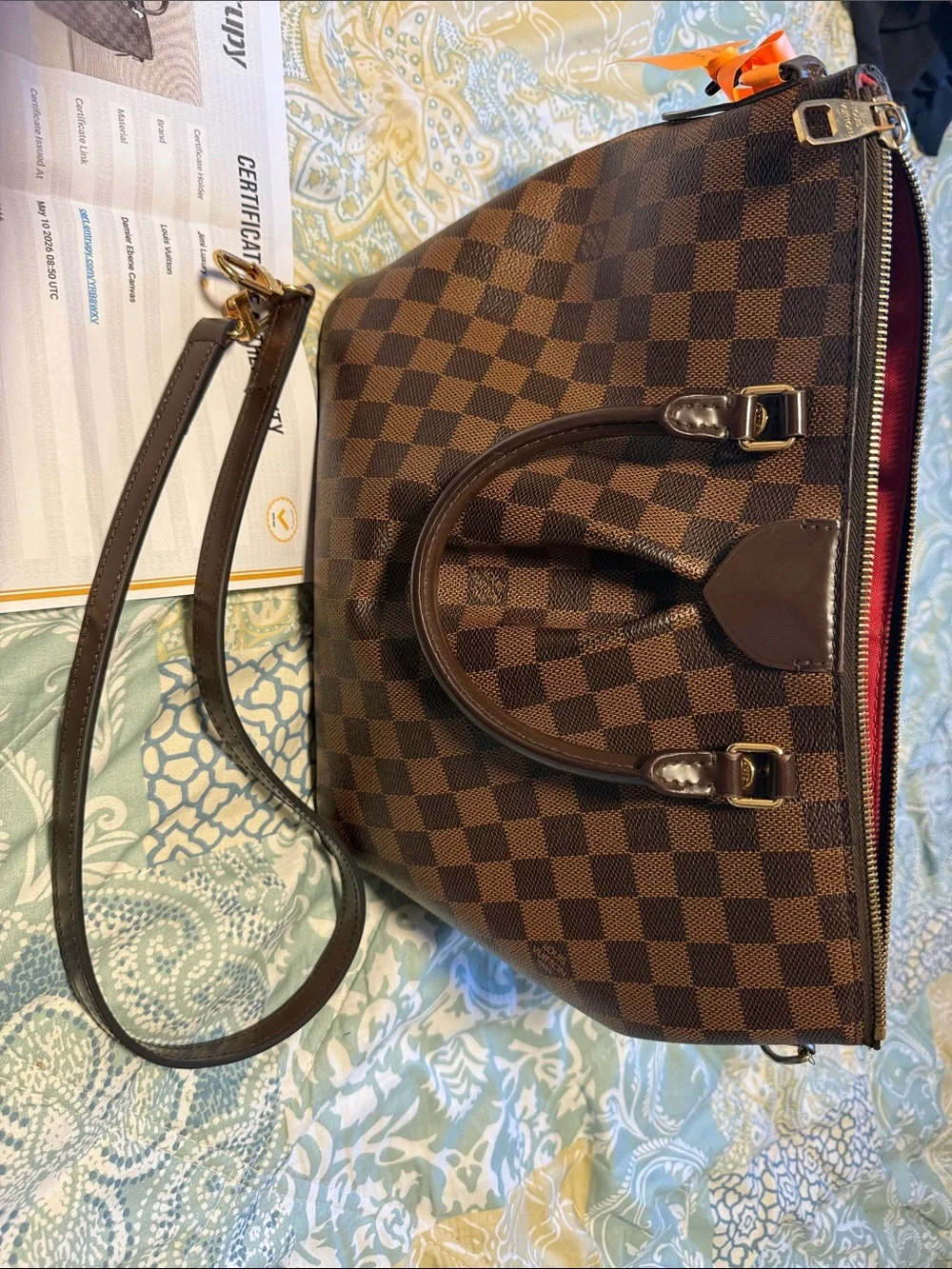 Louis Vuitton Brown Damier Ebene Shoulder Tote